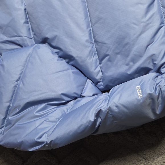 The North Face Nuptse Light Blue and Black Puffer Jacket - Picture 7 of 8